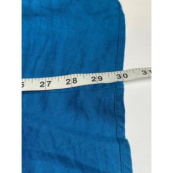 Soft Surroundings Women's Teal Linen Drape Roll-Tab Sleeve Cardigan Size Large - Picture 6 of 6